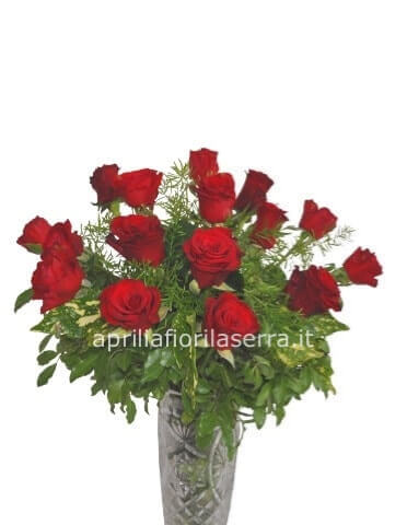 Bouquet di rose rosse 60cm confezionato.